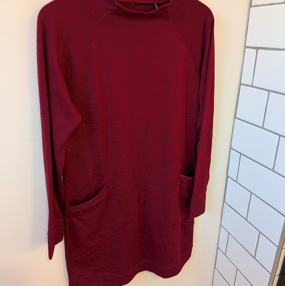 Toad&Co Women's Red Intermezzo Mock Neck Knit Dress Large - Picture 3 of 8